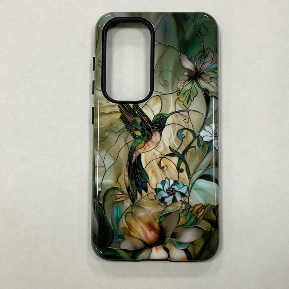 Samsung Galaxy S23 Beautiful Floral Hummingbird Phone Case - Green hues